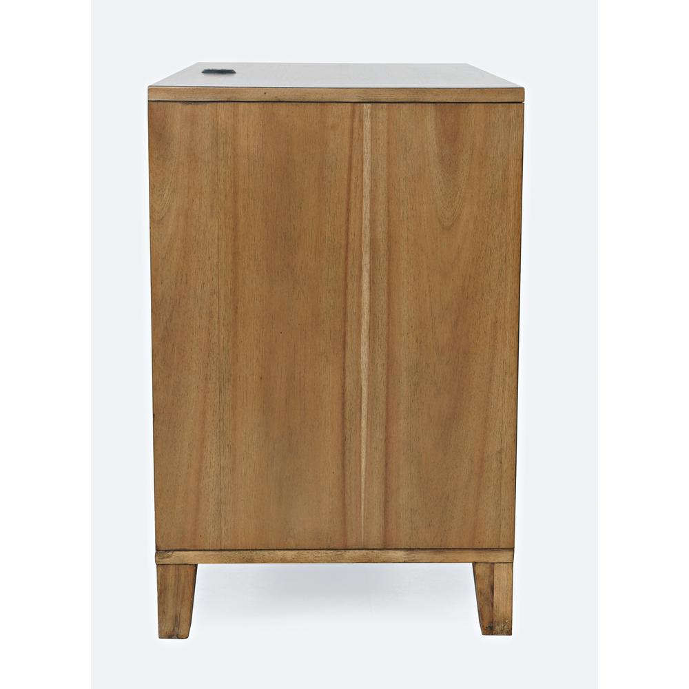 Contemporary Modern 28" USB Charging Nightstand with Drawers and Metal Hardware. Picture 7