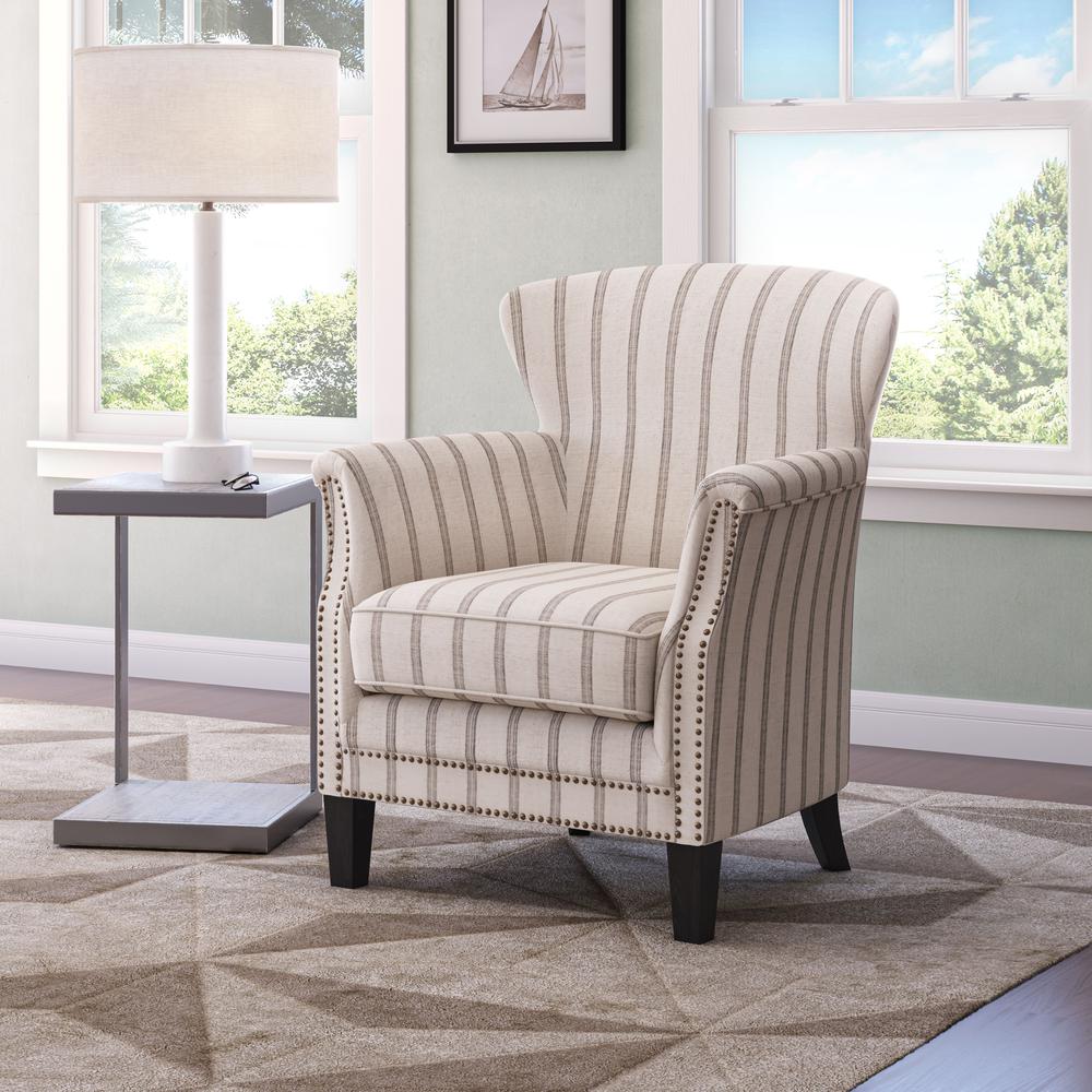 Classic Upholstered Accent Chair with Nailhead Trim. Picture 8
