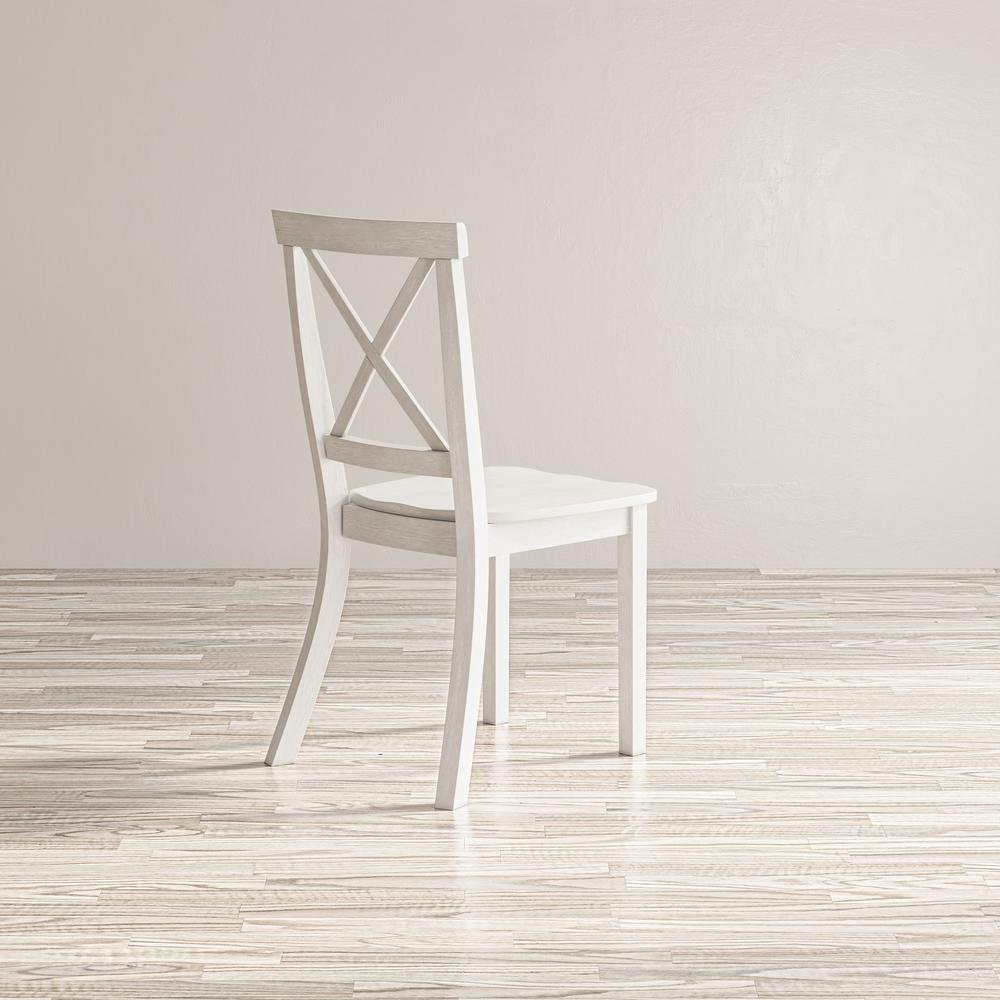 Coastal Wire-Brushed Acacia X-Back Acacia Dining Chair (Set of 2). Picture 3