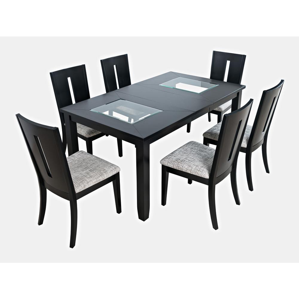 Contemporary 66" Seven-Piece Dining Set with Upholstered Chairs. Picture 2