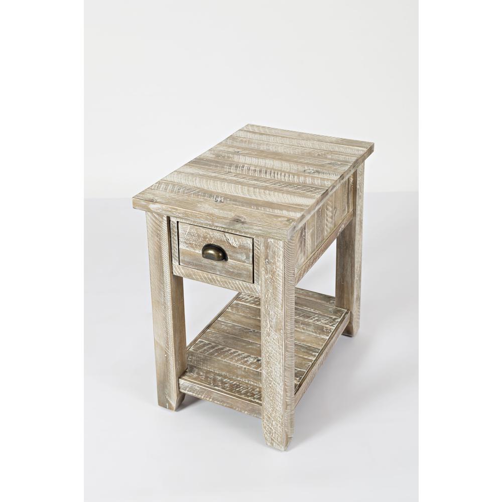 Rustic Farmhouse Distressed Acacia Chairside Table. Picture 2