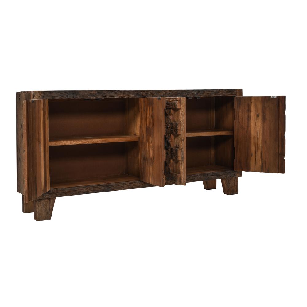 Colton 71" Reclaimed Solid Wood Four Door Accent Storage Cabinet Sideboard. Picture 7