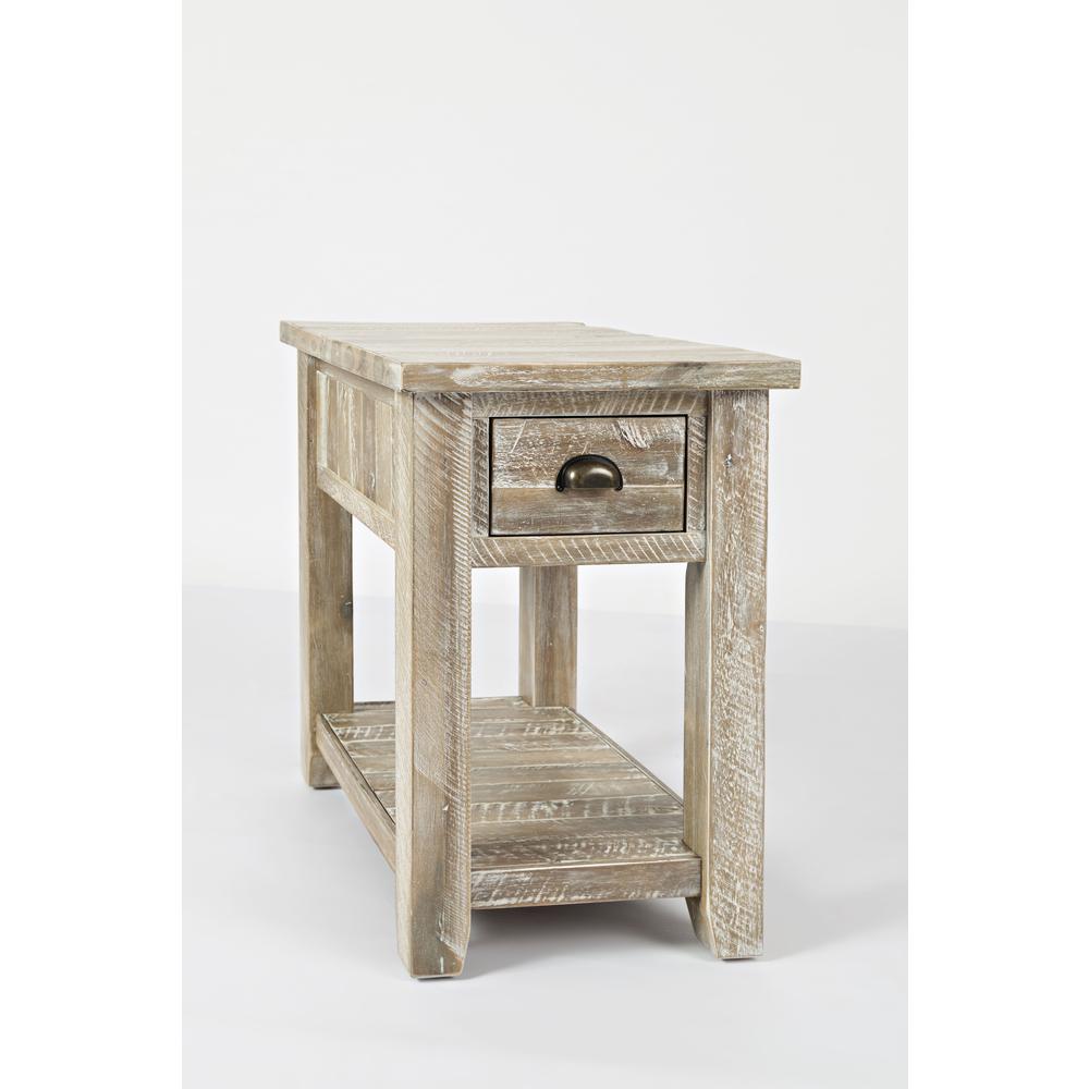 Rustic Farmhouse Distressed Acacia Chairside Table. Picture 3