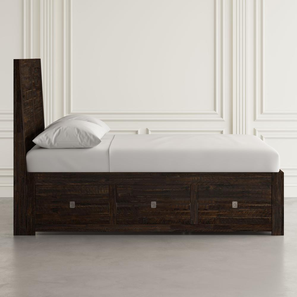 Distressed Rustic Solid Acacia King Storage Bed. Picture 10