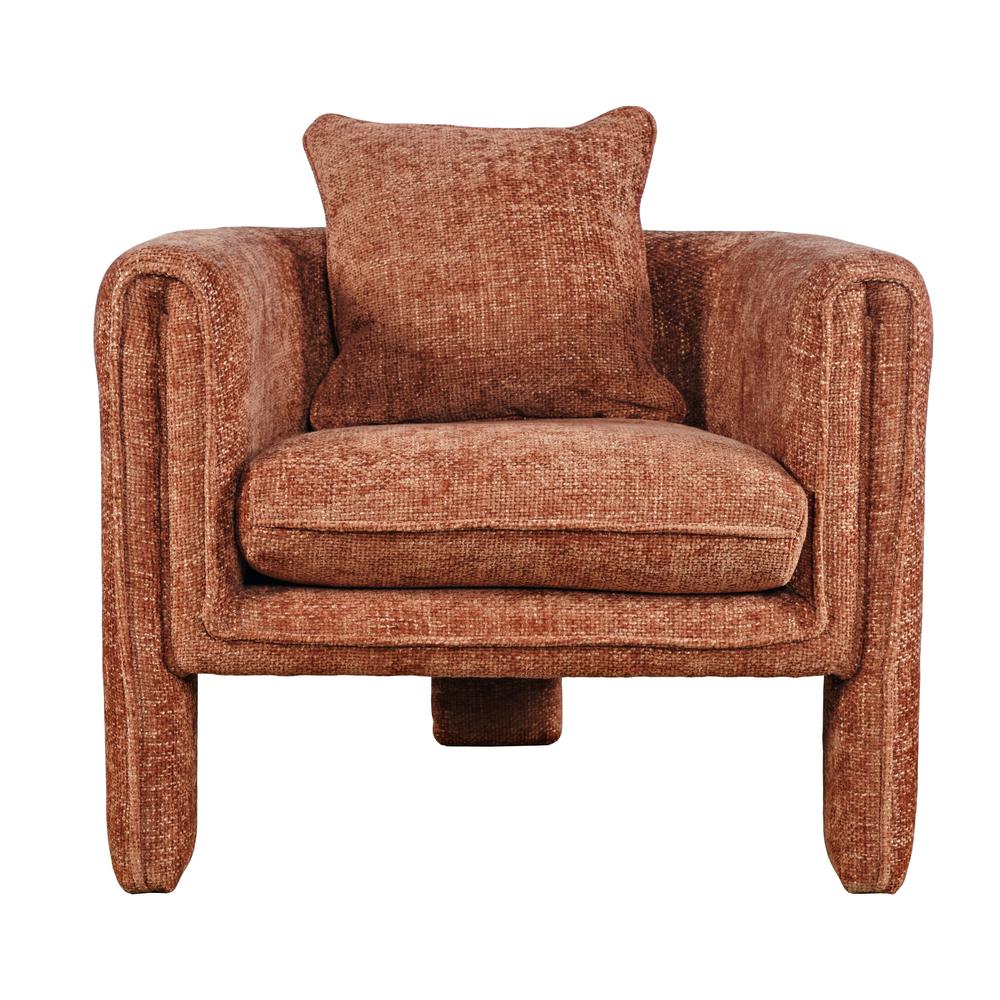 Adley Modern Upholstered Vintage Accent Armchair with Pillow. Picture 1