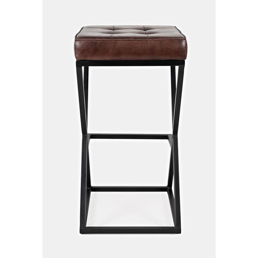 ed Modern Leather Backless Stool. Picture 5