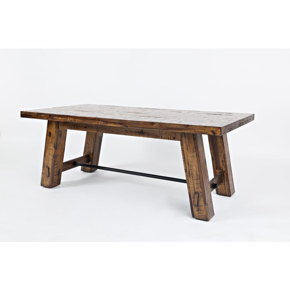 Rustic Distressed Industrial Trestle 50" Coffee Table. Picture 2