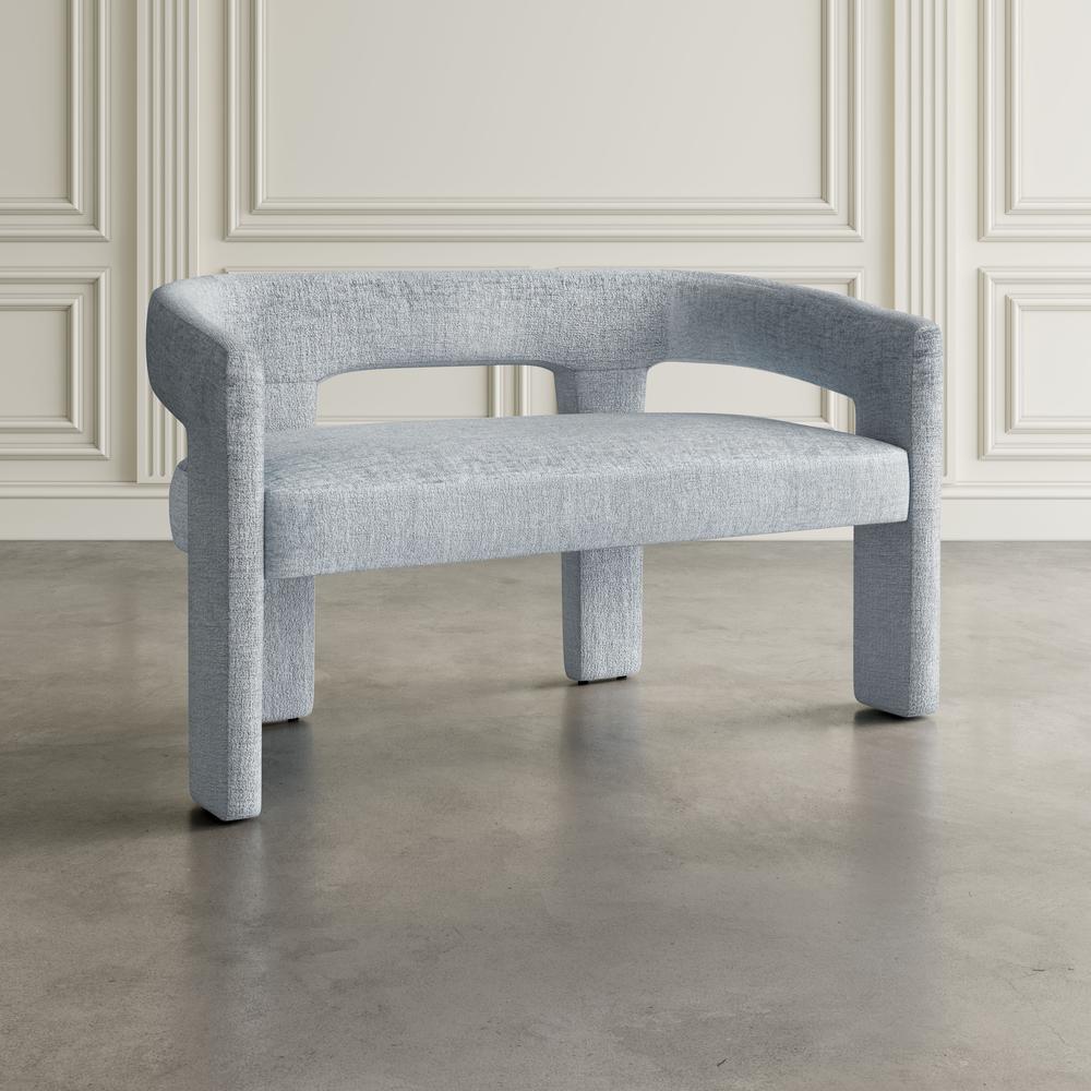 Modern Luxury Jacquard Fabric Upholstered Sculpture Bench. Picture 9