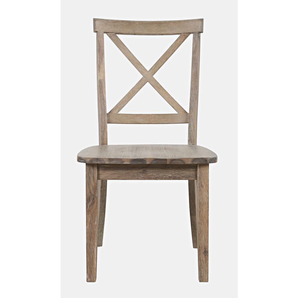 Coastal Wire-Brushed Acacia X-Back Acacia Dining Chair (Set of 2). Picture 7