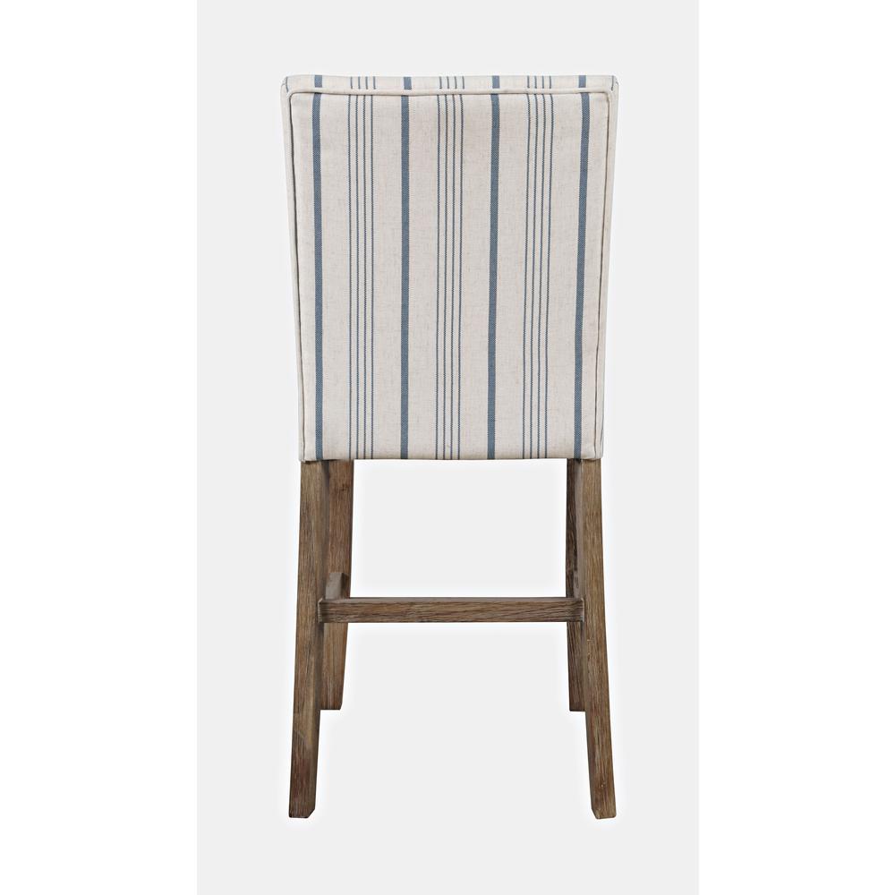 Coastal Wire-Brushed Acacia Upholstered Parsons Barstool (Set of 2). Picture 3