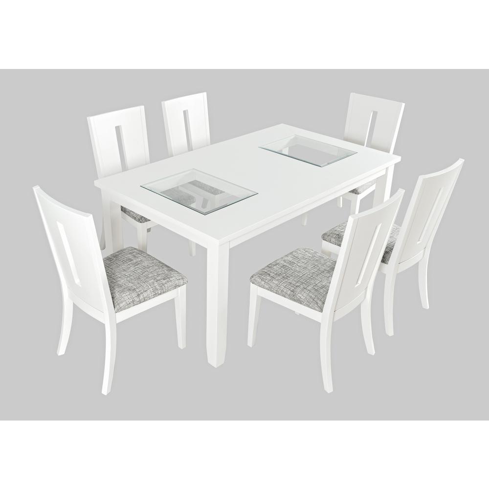 Contemporary 66" Seven-Piece Dining Set with Upholstered Chairs. Picture 2