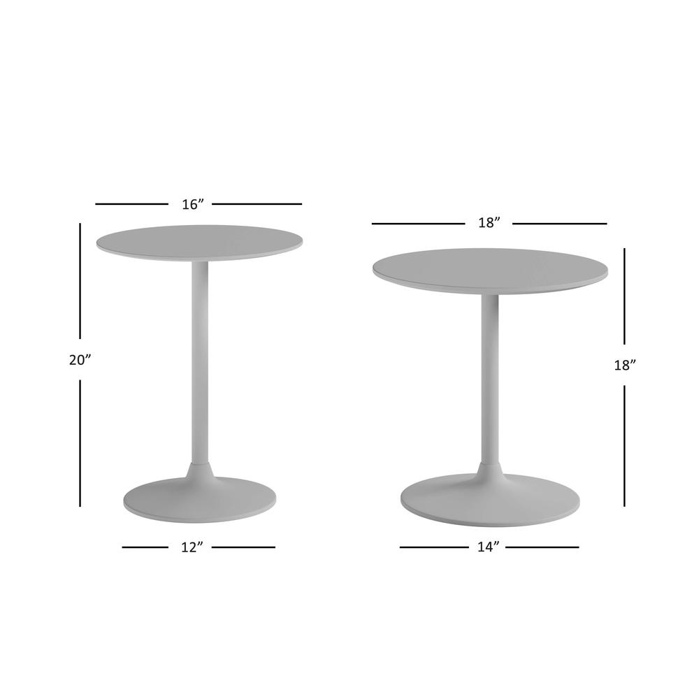 and Iron Modern Pedestal Accent Tables (Set of 2). Picture 5
