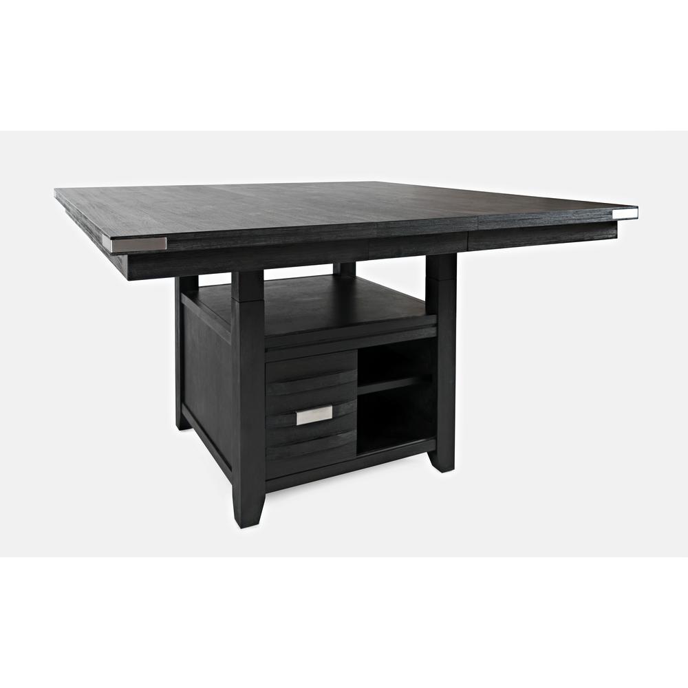 Contemporary Adjustable Height Square 60" Storage Table, Dark Charcoal. Picture 2