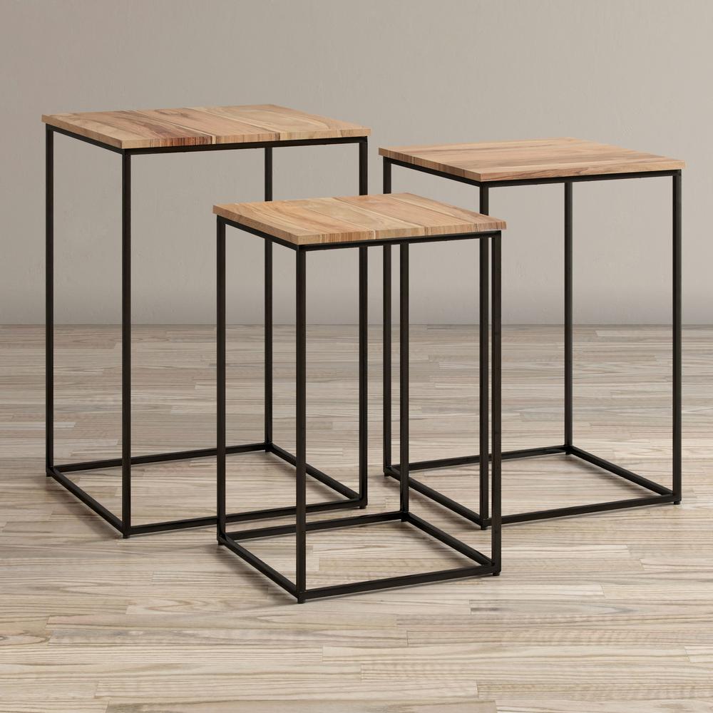 3 Piece Solid Wood Nesting Table Set. Picture 2