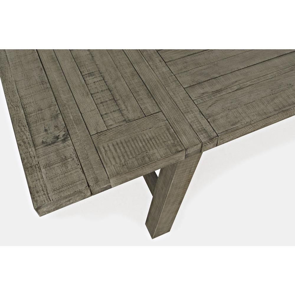 Rustic Distressed Pine 127" Trestle Dining Table with Two Extension Leaves. Picture 5
