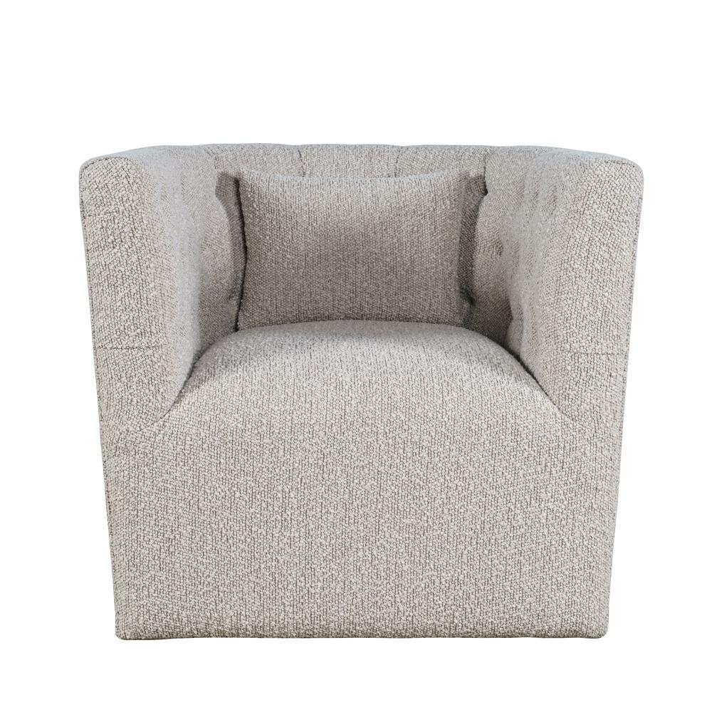 Everly Boucle Modern Transitional Swivel Accent Chair. Picture 1