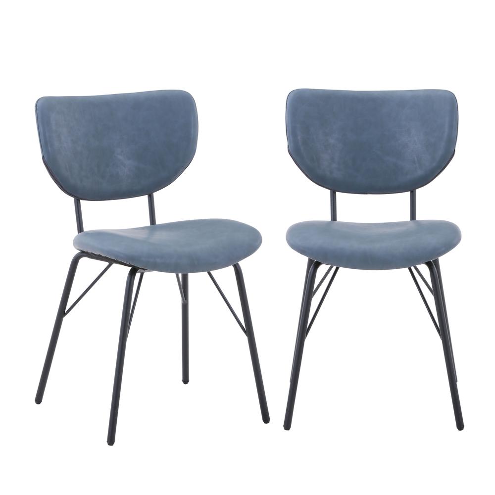 Contemporary Modern Faux Leather Split-Back Upholstered Dining Chair (Set of 2). Picture 6