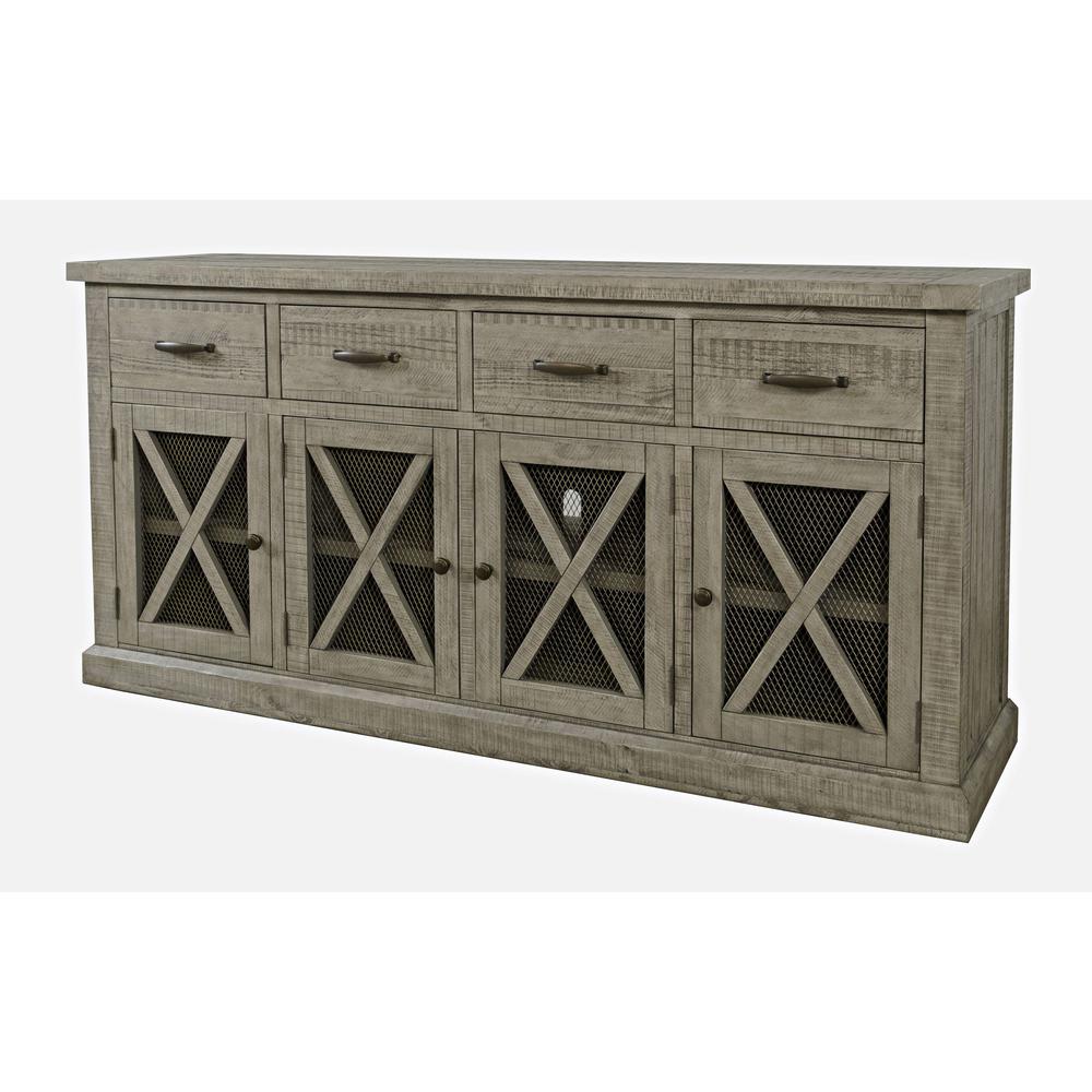 70" Rustic Distressed Pine Four Drawer Sideboard Buffet Server. Picture 2