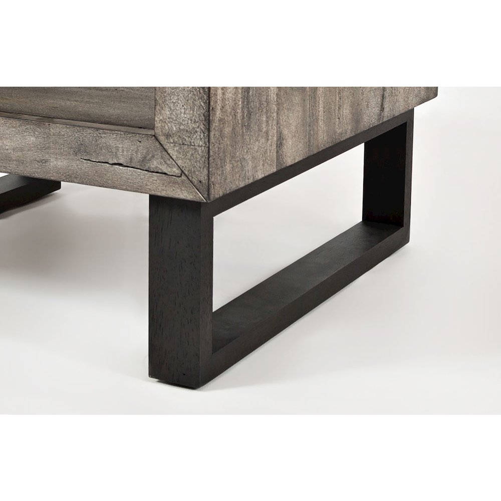 Mulholland Drive Modern Distressed Solid Wood End Table. Picture 6