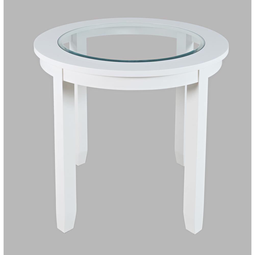 Contemporary 42" Round Counter Height Glass Inlay Dining Table. Picture 1