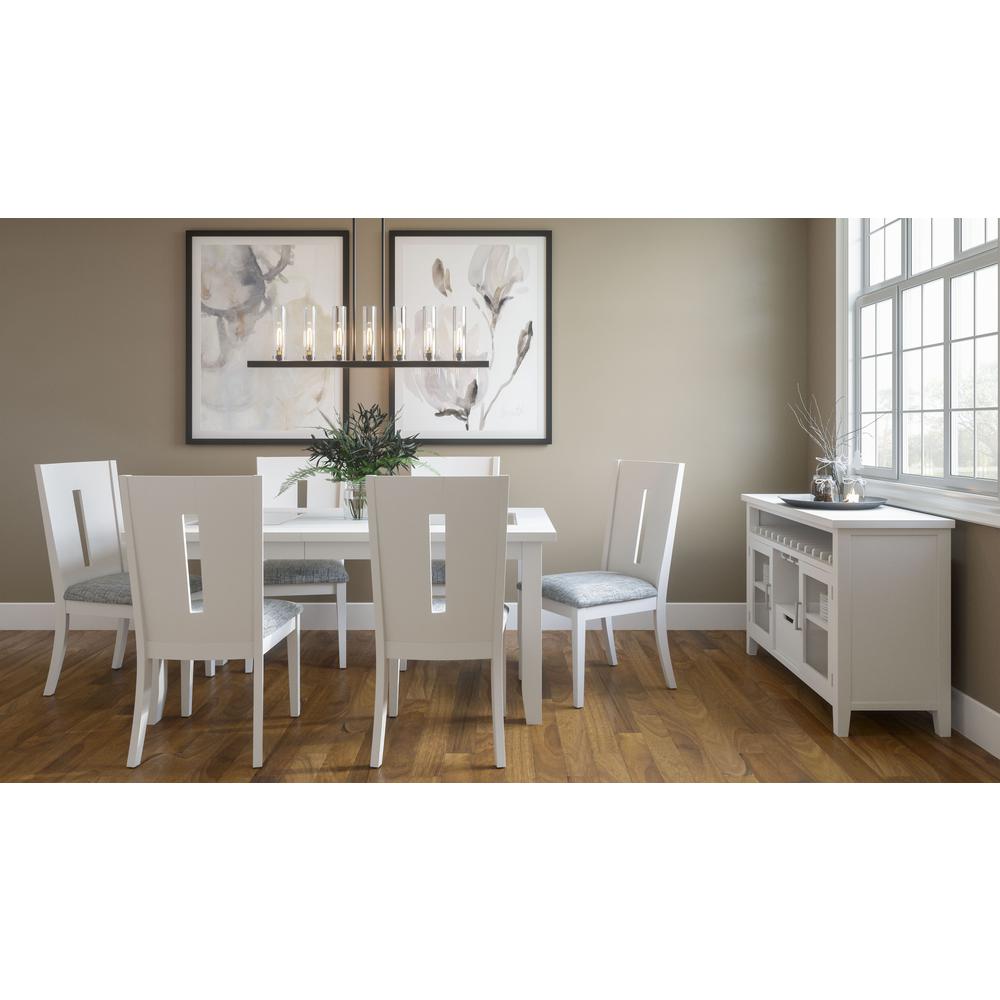 Contemporary 66" Seven-Piece Dining Set with Upholstered Chairs. Picture 10