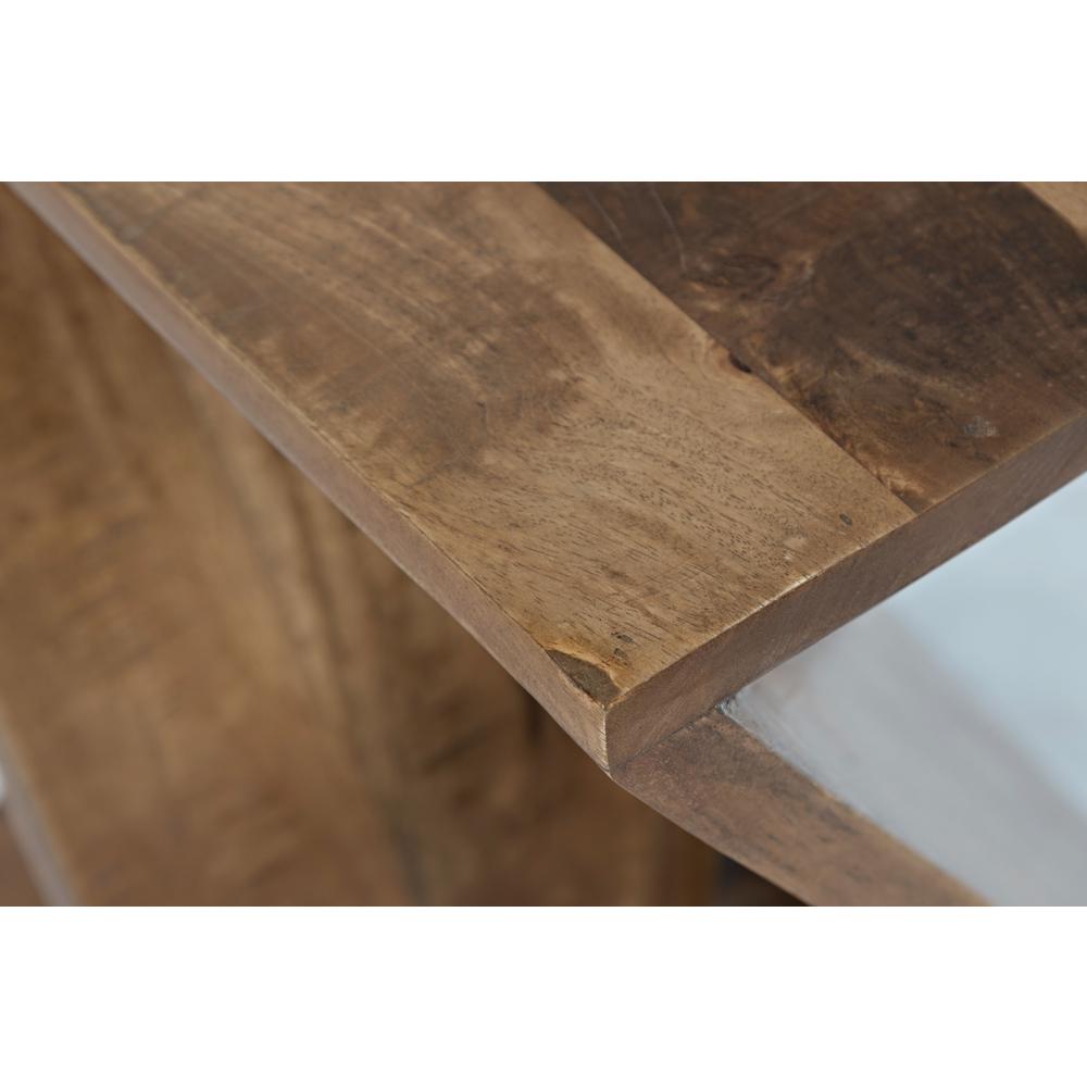 Solid Mango Hardwood Modern Angled Jasper Table. Picture 7