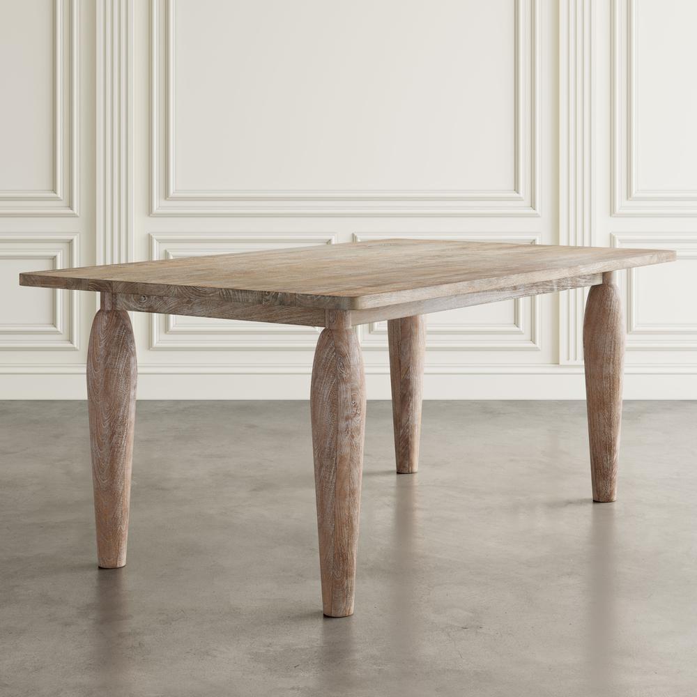 70" Rustic Global Solid Wood Dining Table. Picture 13