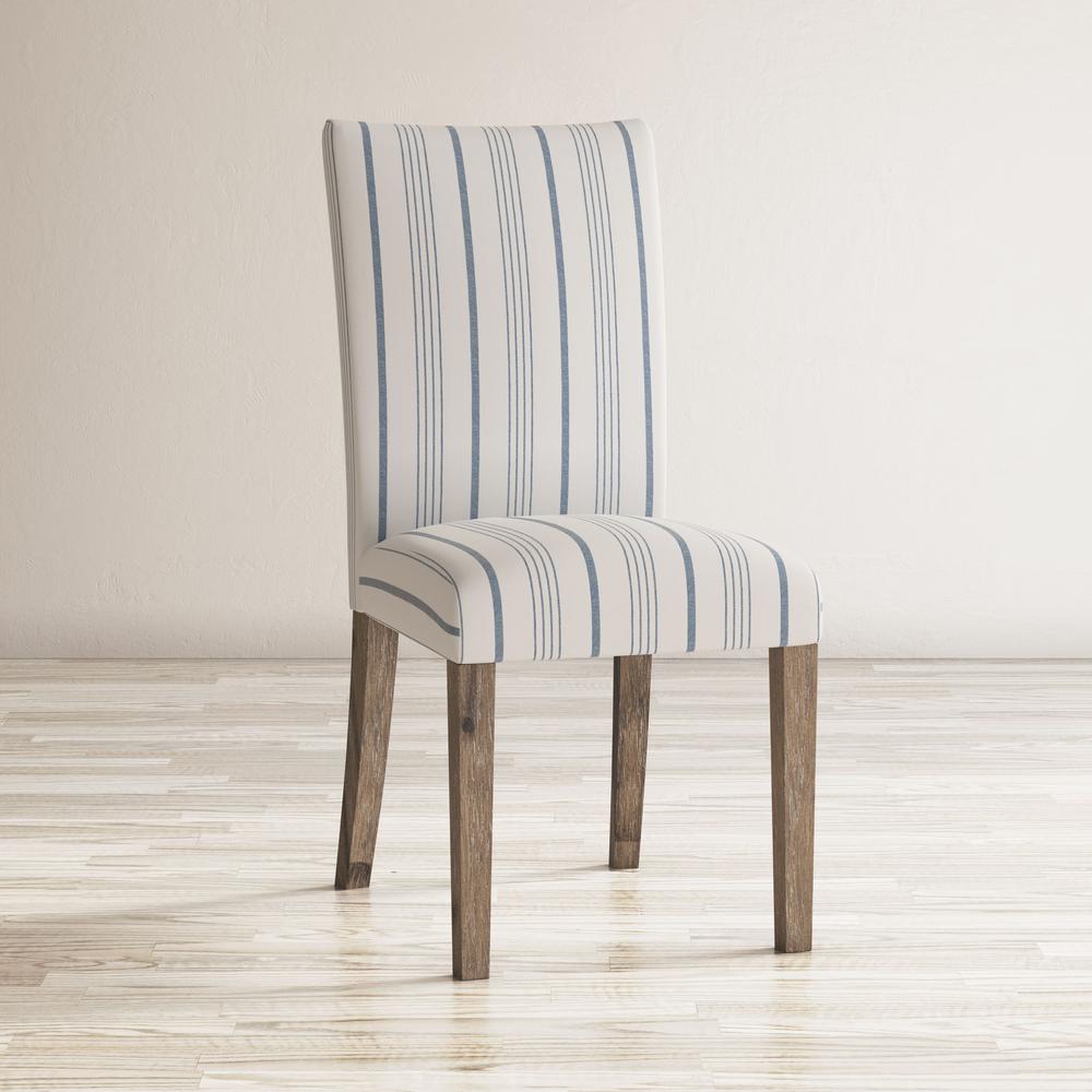 Coastal Wire-Brushed Acacia Upholstered Parsons Dining Chair (Set of 2). Picture 2