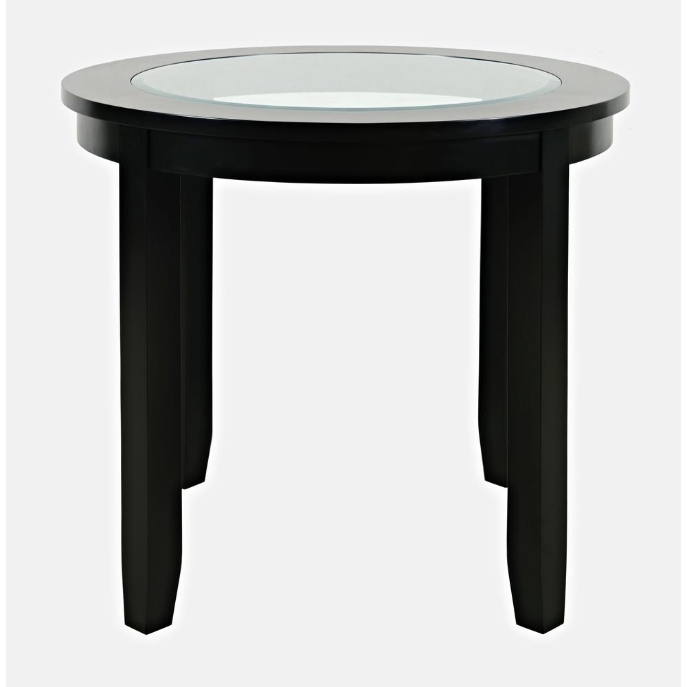 Contemporary 42" Round Counter Height Glass Inlay Dining Table. Picture 1