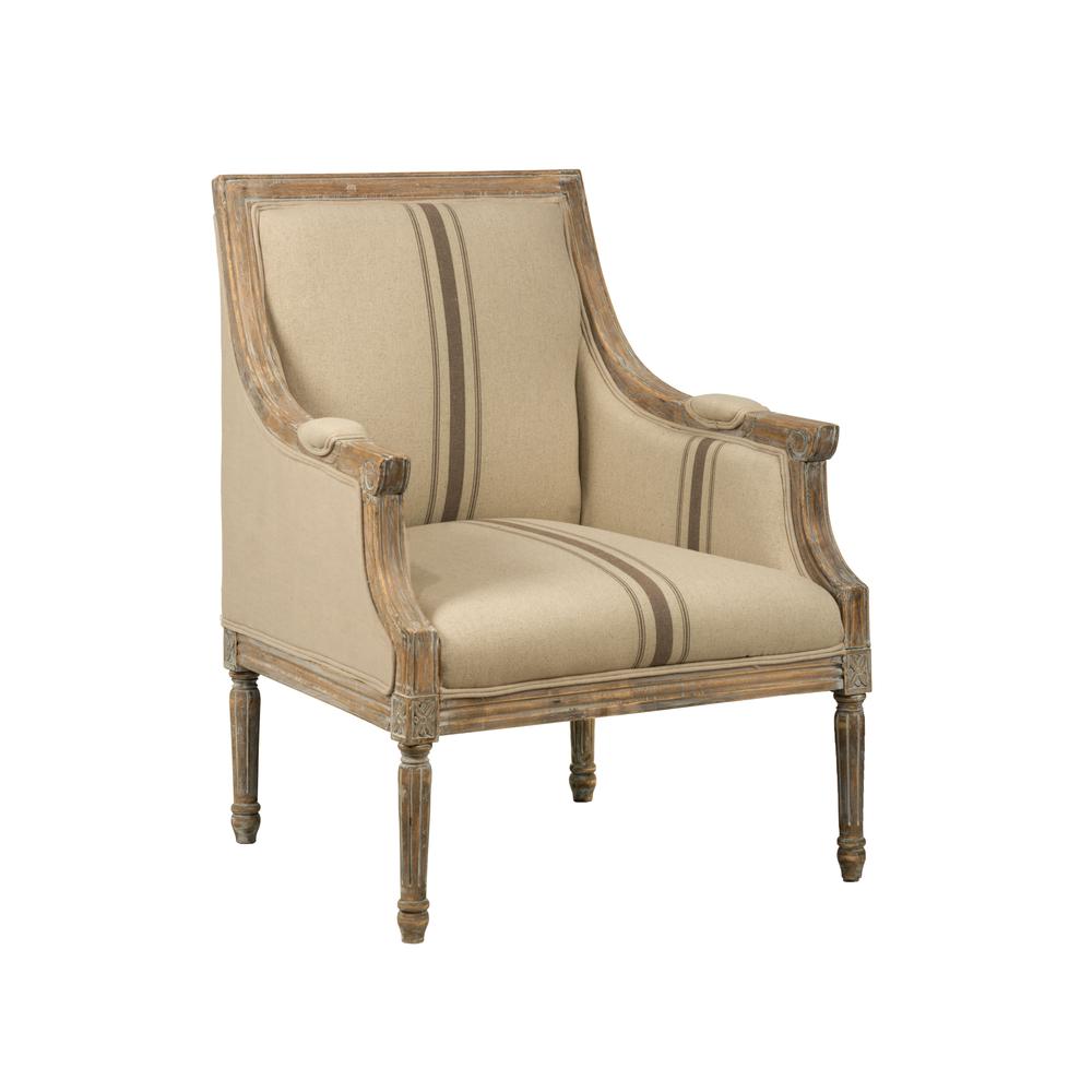 McKenna French Detailing Upholstered Accent Chair, Tan. Picture 1