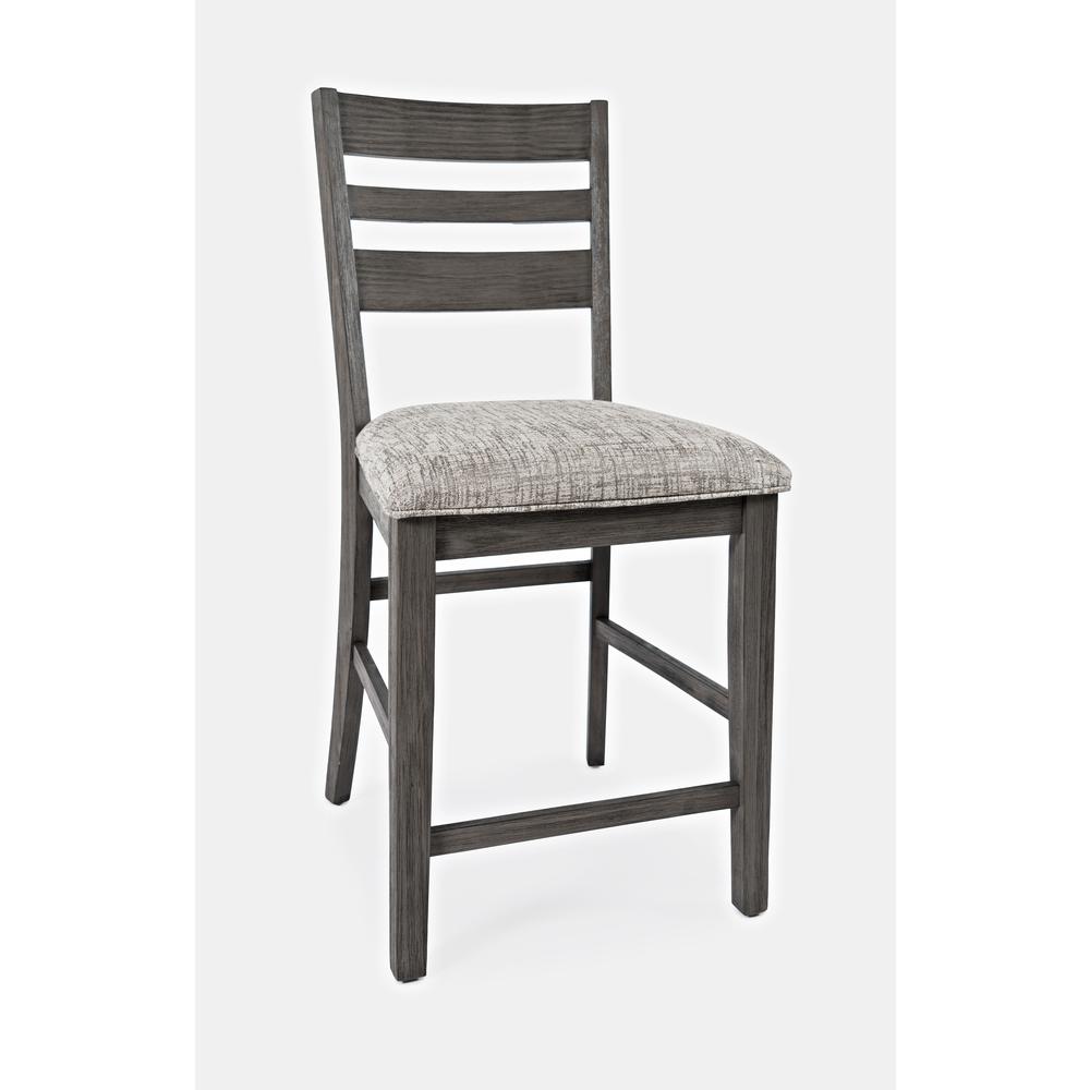 Contemporary Ladderback Upholstered Counter Stool (Set of 2). Picture 3