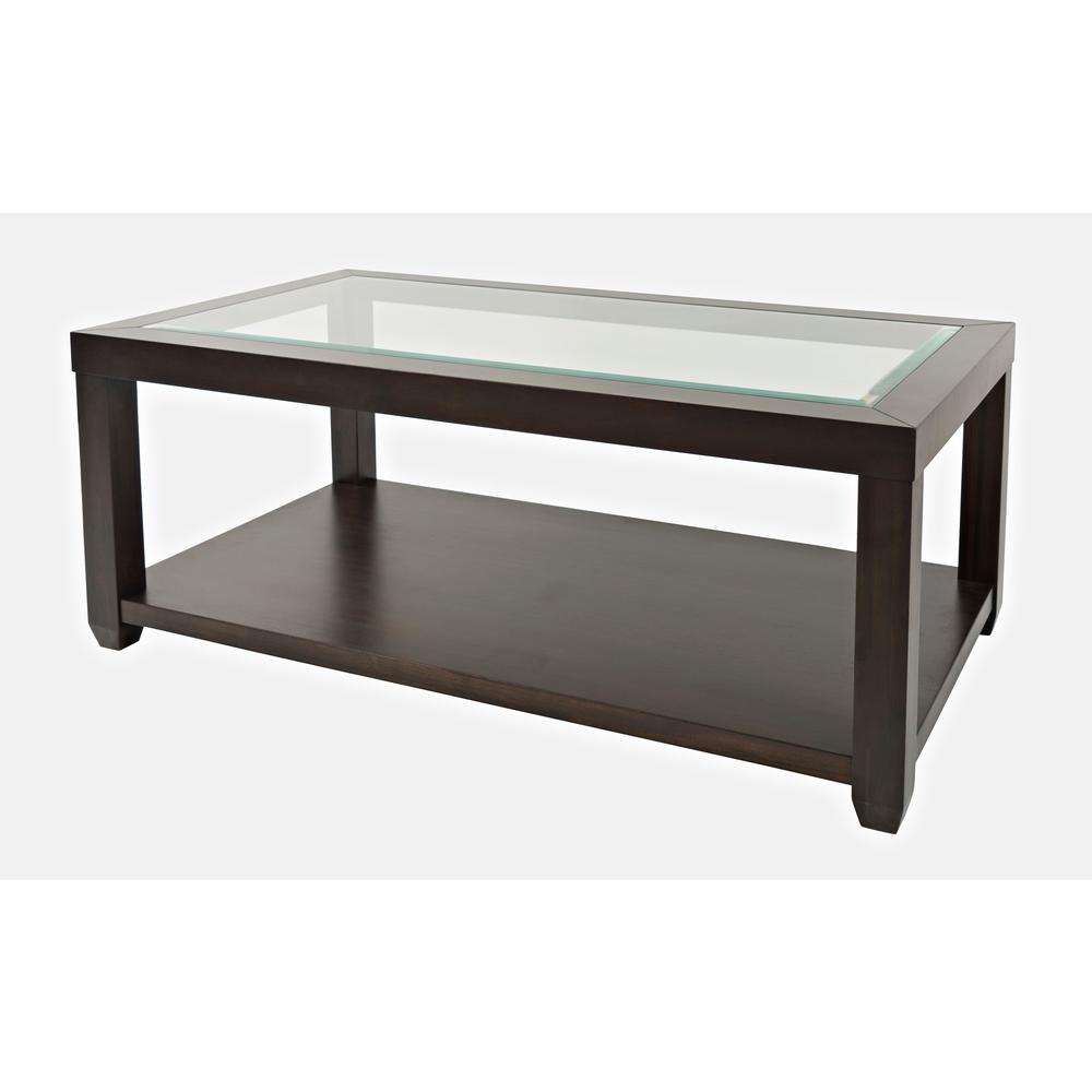 Contemporary Rectangular Glass Inlay Coffee Table. Picture 2