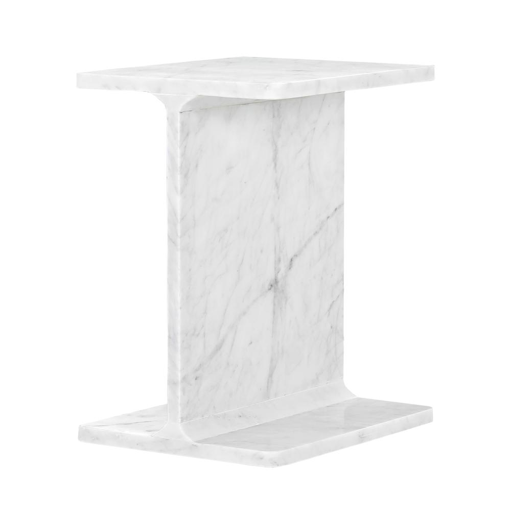 Enzo Luxury Genuine Solid Marble Icon End Table. Picture 2