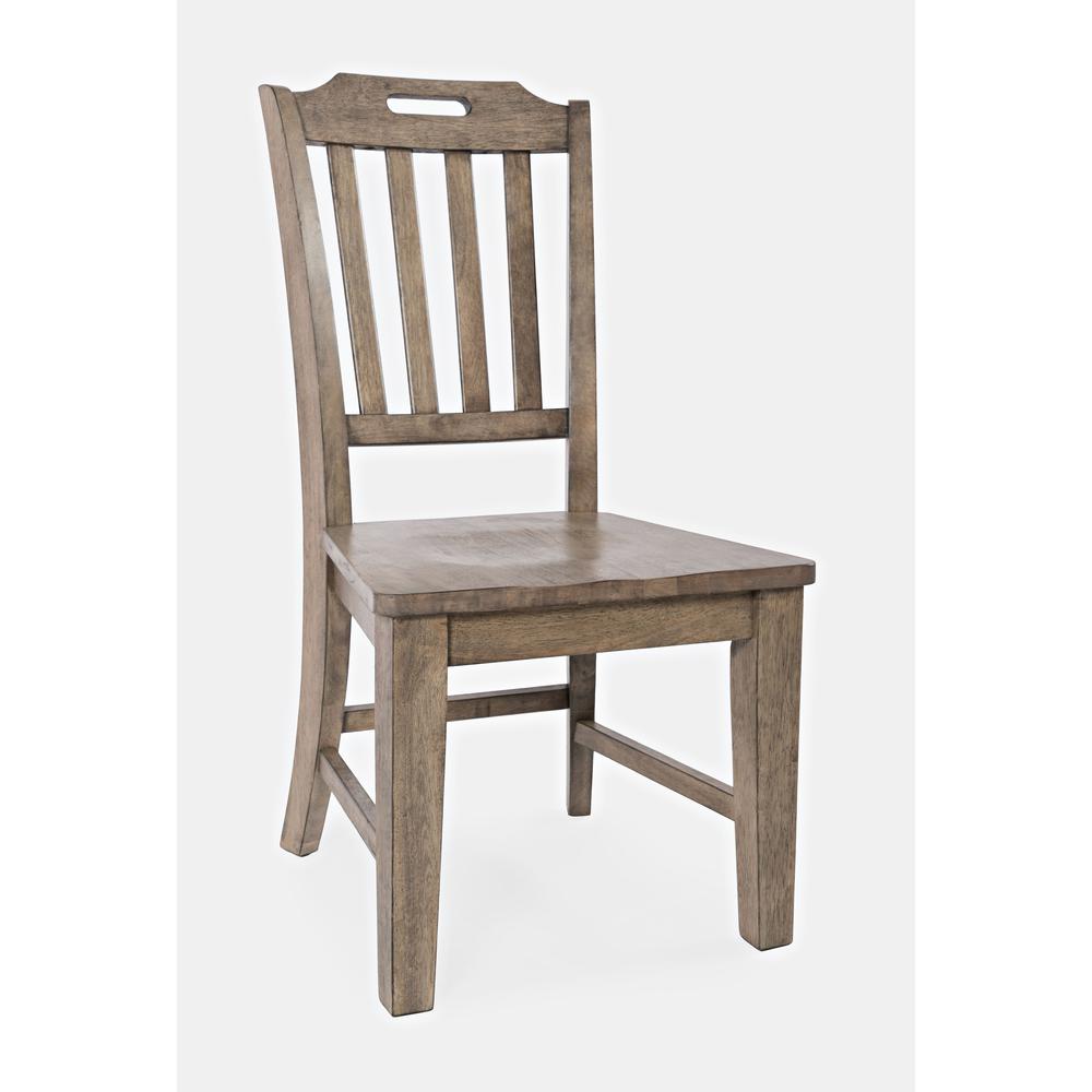 Modern Contemporary Solid Wood Slatback Handle Dining Chair (Set of 2). Picture 3