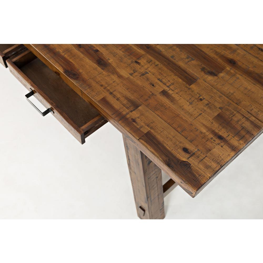 Distressed Industrial 82" Trestle Dining Table. Picture 8