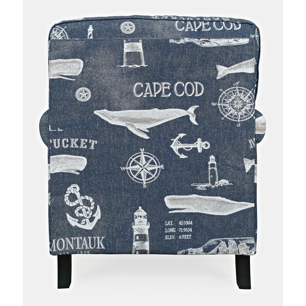 Coastal Nantucket Cape Nautical Upholstered Accent Chair. Picture 3