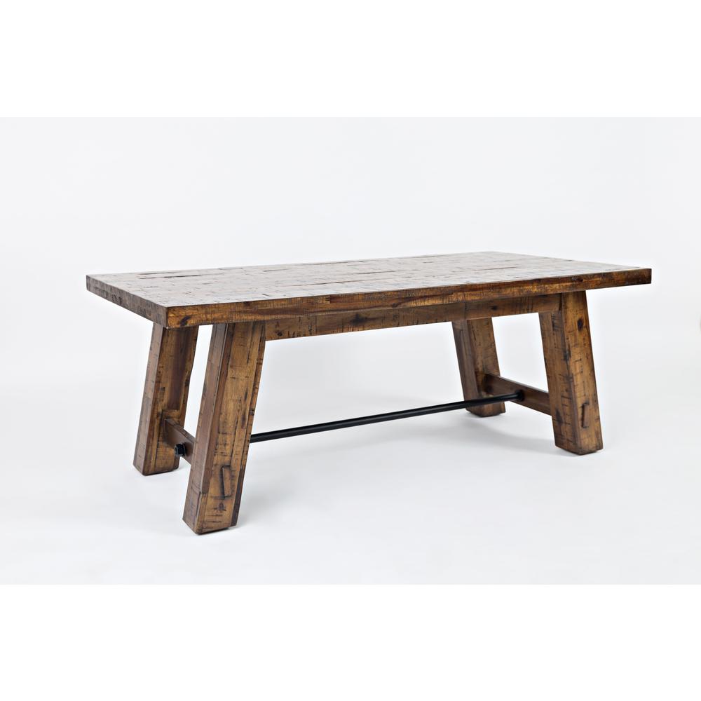 Rustic Distressed Industrial Trestle 50" Coffee Table. Picture 3