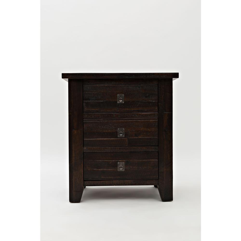 Distressed Rustic Solid Acacia Nightstand. Picture 1
