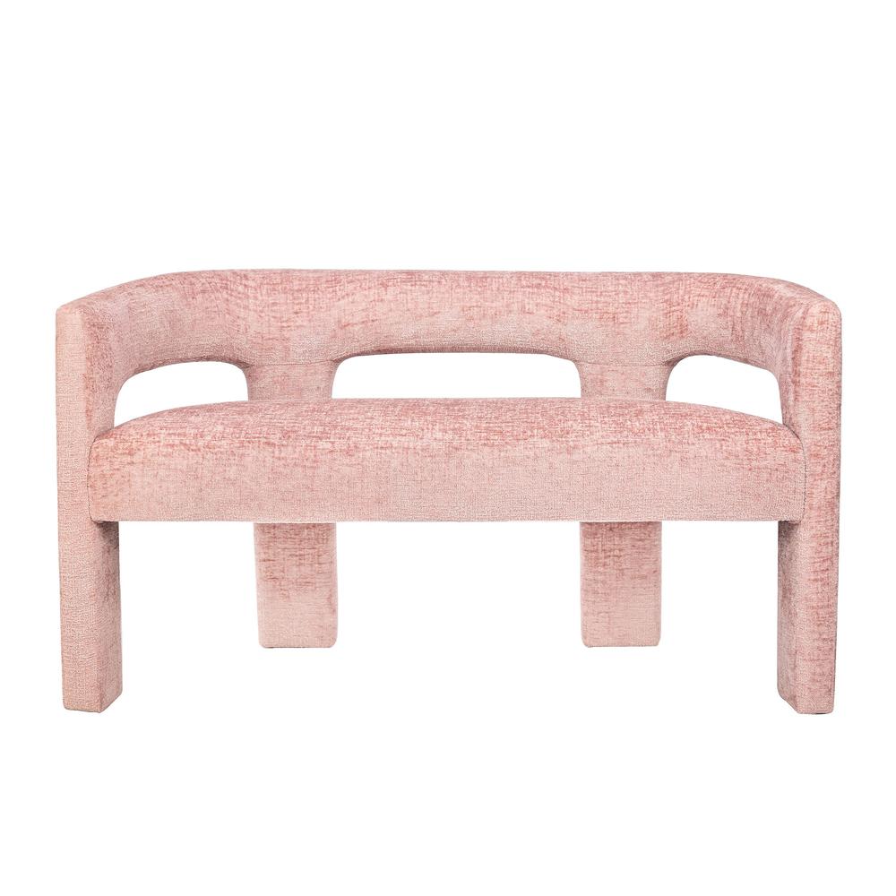 Modern Luxury Jacquard Fabric Upholstered Sculpture Bench. Picture 1