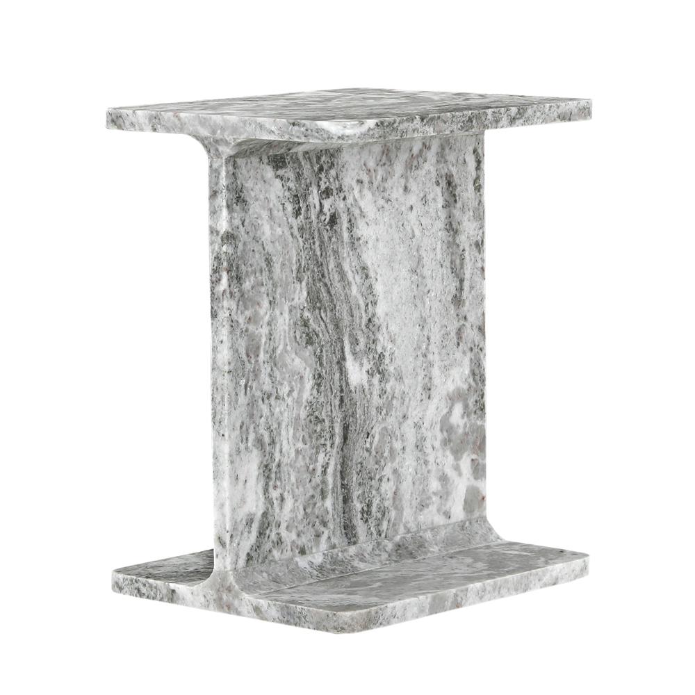 Enzo Luxury Genuine Solid Marble Icon End Table. Picture 2