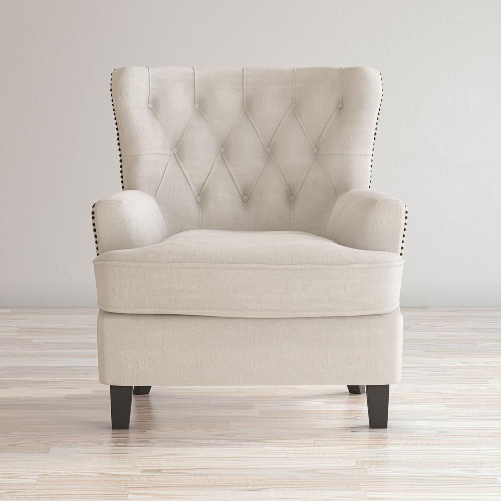 Transitional Upholstered Accent Chair with Nailhead Trim. Picture 10