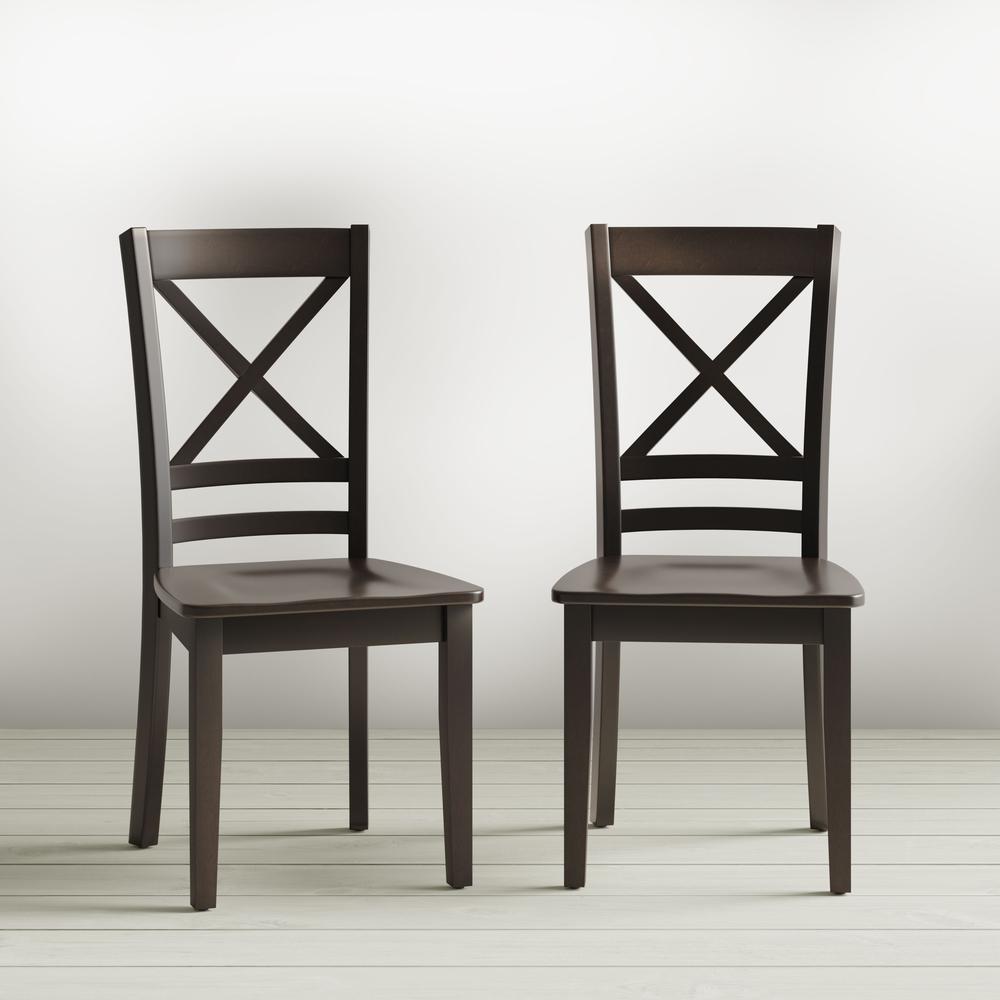Solid Wood Classic Cross-Back Dining Chair (Set of 2). Picture 5