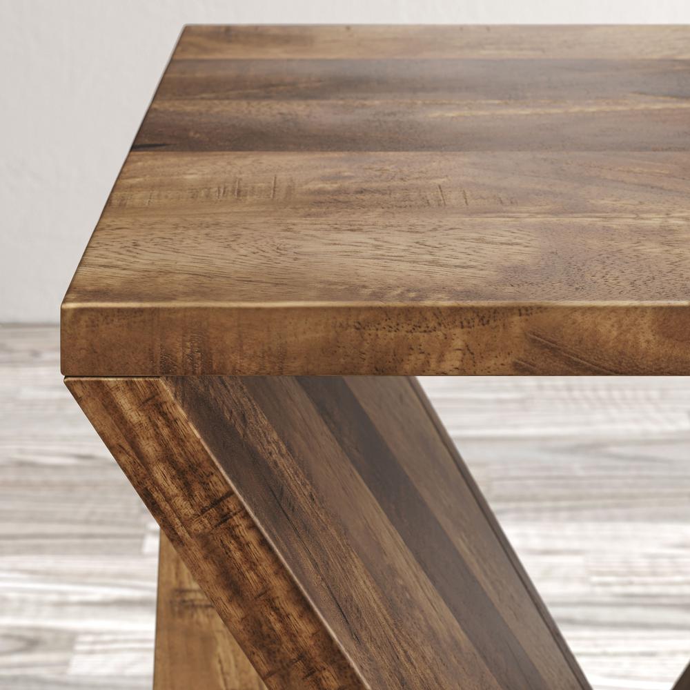 Solid Mango Hardwood Modern Angled Jasper Table. Picture 11