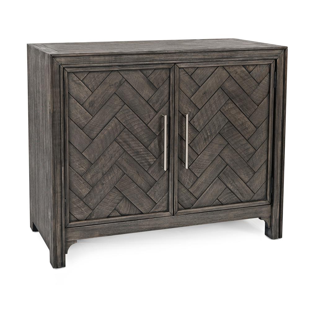 Mid-Century Modern Chevron Two Door 40" Accent Chest. Picture 2