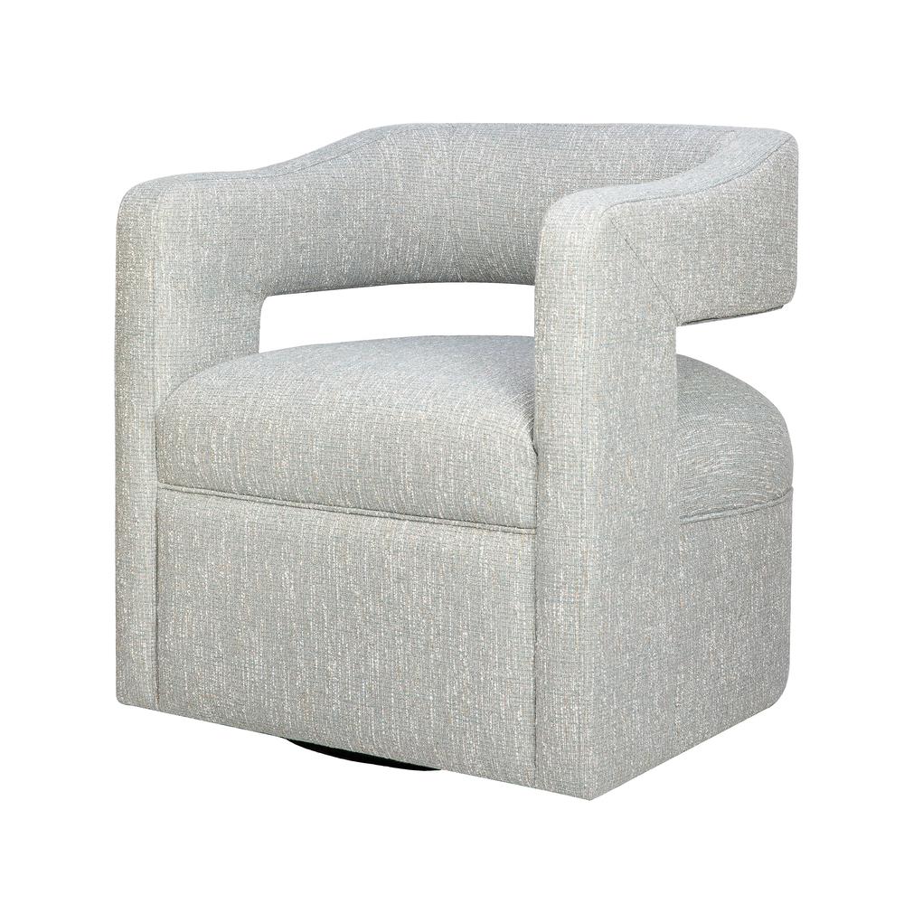 Modern Sculpted Curved Upholstered Swivel Accent Chair. Picture 2