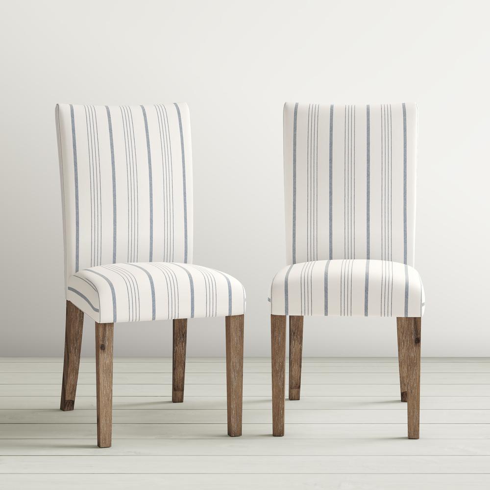 Coastal Wire-Brushed Acacia Upholstered Parsons Dining Chair (Set of 2). Picture 10