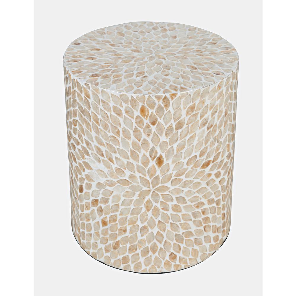 Small Terrazzo Handcrafted Capiz Shell Accent Table. Picture 2