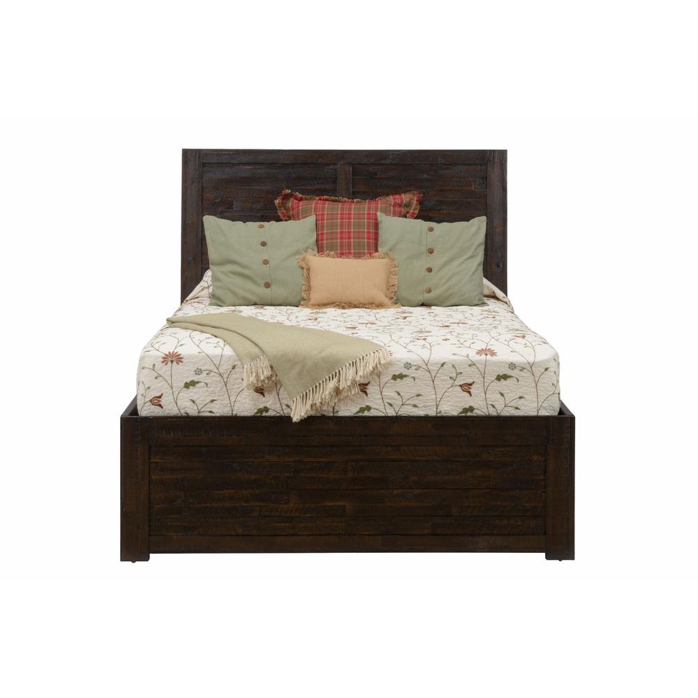 Distressed Rustic Solid Acacia King Storage Bed. Picture 1