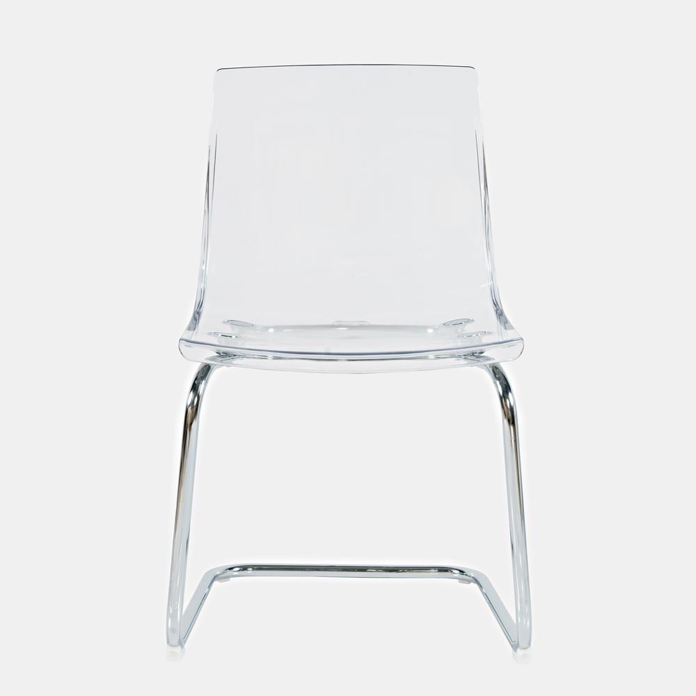 Clarity Modern Contemporary Clear Acrylic Dining Chair (Set of 2). Picture 1