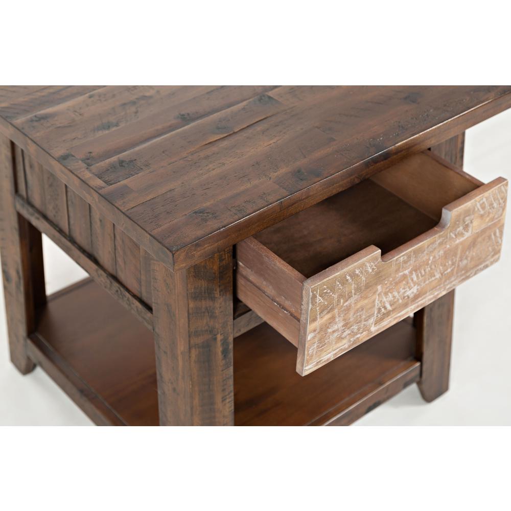 Rustic Solid Acacia  End Table. Picture 6